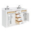 Meuble-lavabo double en bois massif Thornaby avec plateau en quartz Carrara de 1,5 po-938146492-896136623