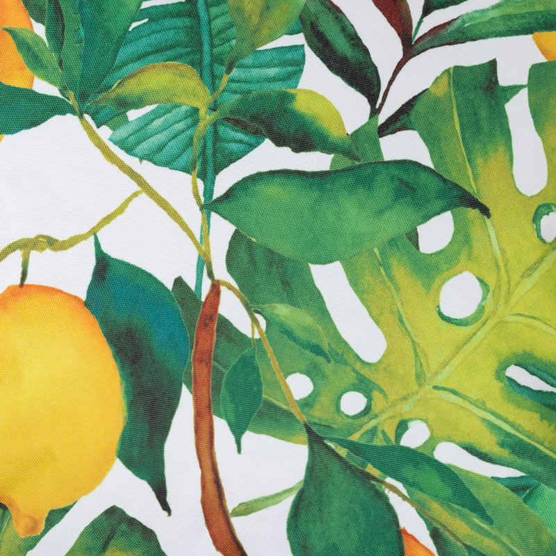 Bean Bag Bazaar Lemon Leaf Print Indoor-Outdoor Cushion, Multicolour