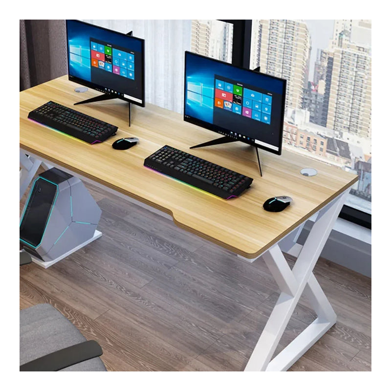 Naeli Rectangle Computer Desk, 29.52cm H x 47.24cm W x 23.62cm D, Yellow/White