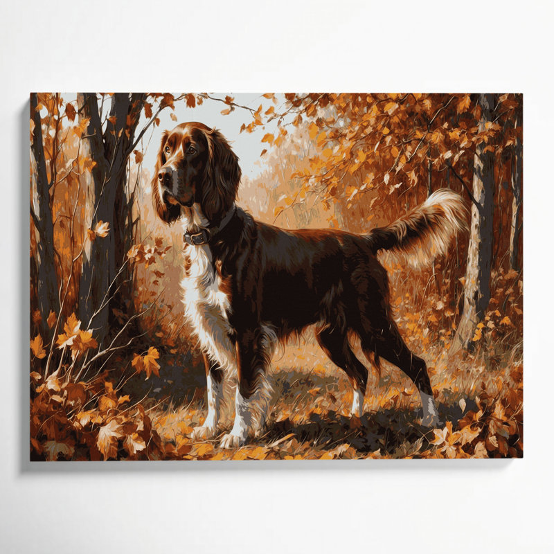 «Dogs Irish Setter», art mural sur toile noire, H 20 po x l 24 po