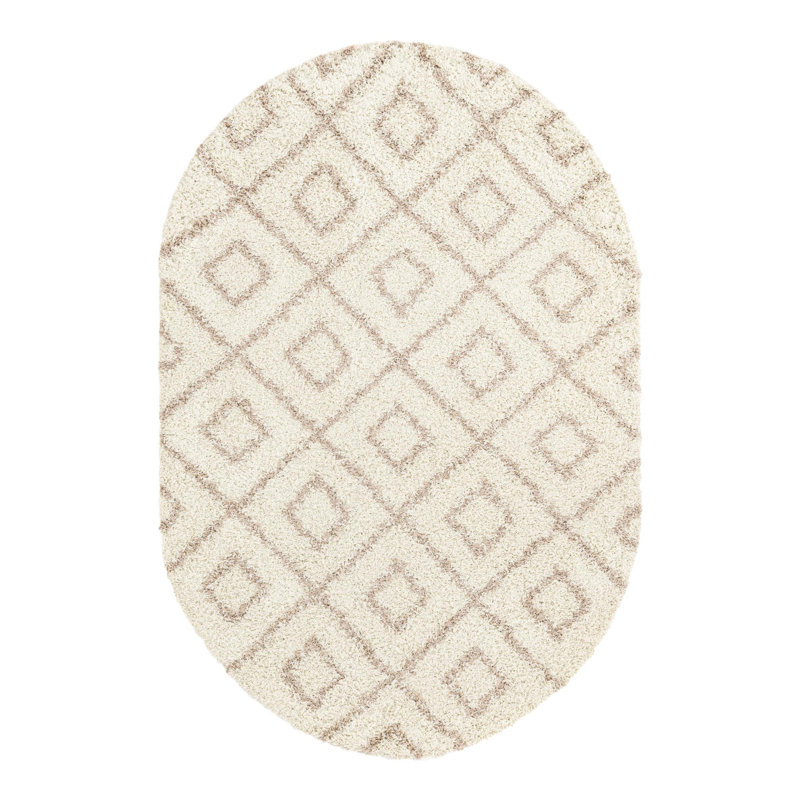 Geometric Indoor Rug, Oval 5'3" x 8'