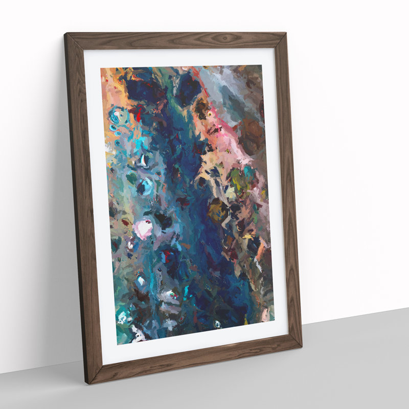 Beauty of Nature Abstract - Wall Art, 66cm H x 48cm W x 2cm D, Walnut Framed, White
