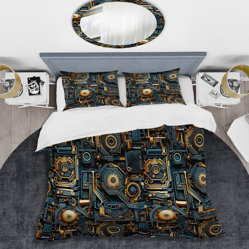 Ensemble de housse de couette Steampunk, Housse de couette pour très grand lit et 2 très