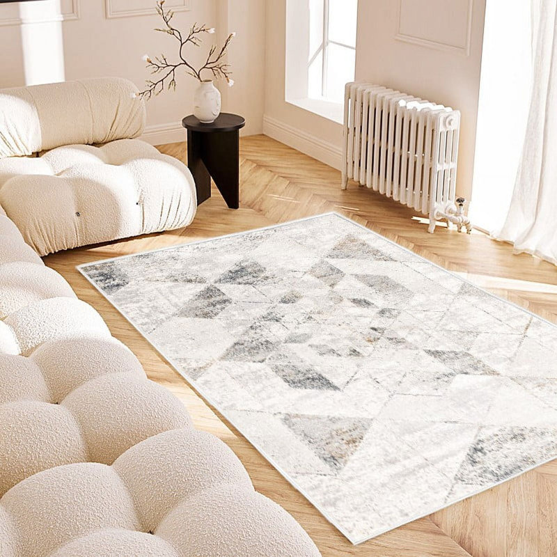 Tapis gris à motif géométrique Bompadre, Rectangle 3 pi 9 po x 5 pi 6 po