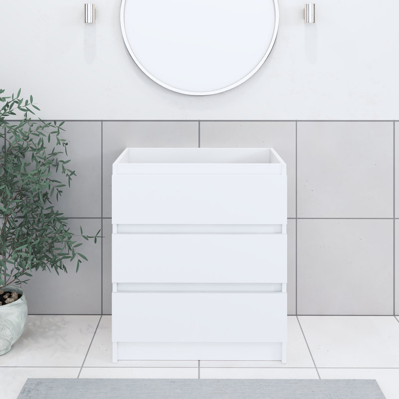 Pepper 29.25'' Single Bathroom Vanity Base Only, White