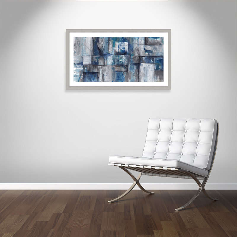 Emmerich «Patchwork Abstract III», reproduction de peinture acrylique encadrée