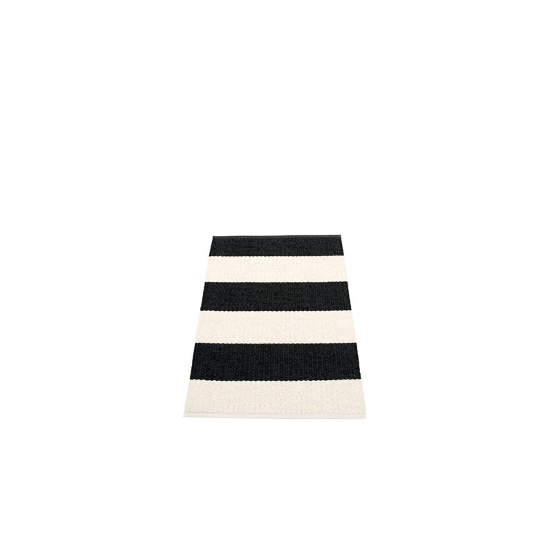 Bob Striped Area Rug in Black/Beige, Black/Beige, Rectangle 2'3" x 4'