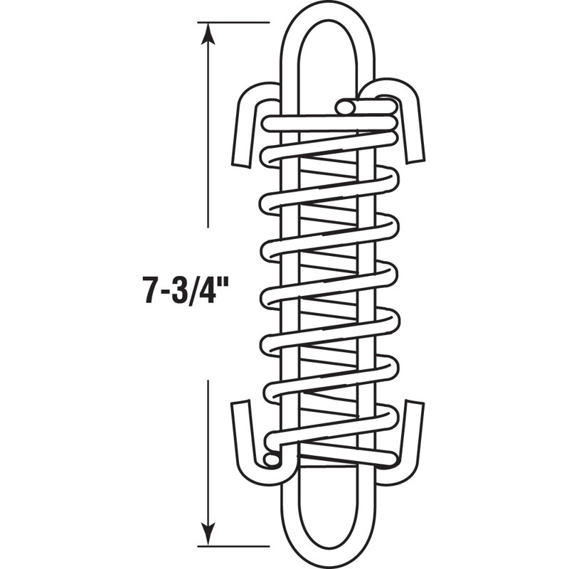 Ressort de véranda, fabrication en acier à ressorts, finition plaquée nickel, 0,148 pi x 1-9 / 16 po x 8-3 / 4 po (paquet de 2)