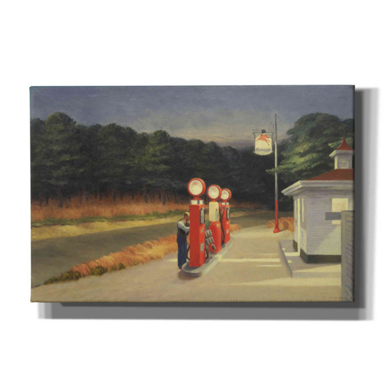 Red Barrel Studio «Gas, 1940» par Edward Hopper, estampe numérique sur toile, H 12 po x l 18 po x P 0,75 po
