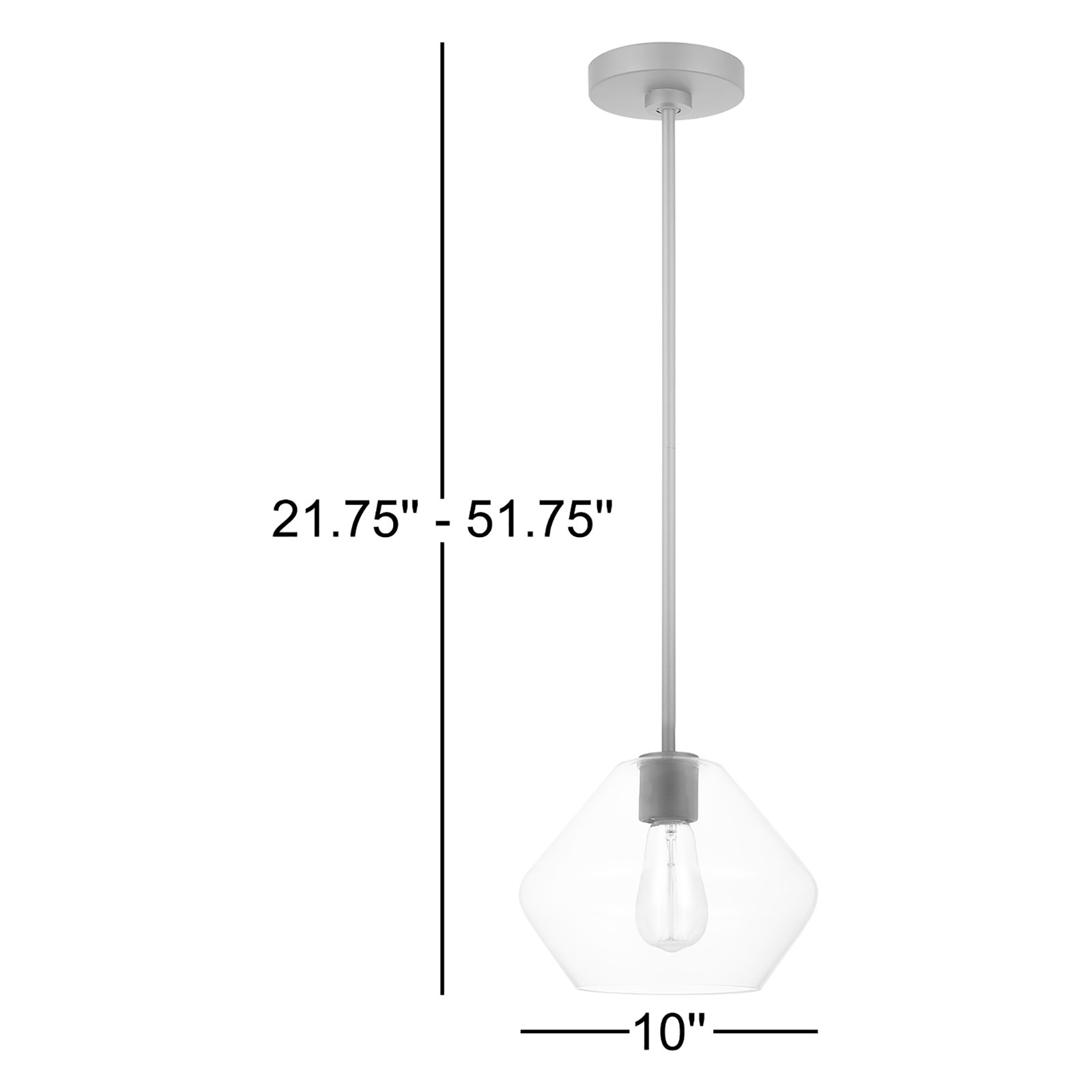 Rooks 1 - Light Single Geometric Pendant, Black