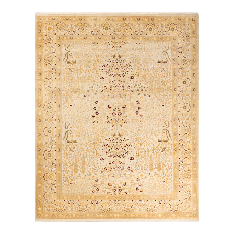Tapis unique noué à la main ivoire 8 pi 1 po x 10 pi 2 po Keenan