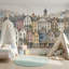 Décoration murale européenne de bâtiments de style pastel en aquarelle-1371248603-1371248604