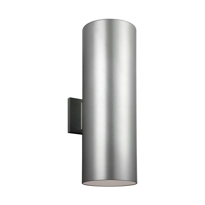 Applique murale d'extérieur à 2 ampoules Dylan, H 14,25 po x l 5,13 po x P 5,13 po, Argent, Non