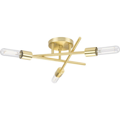 Plafonnier semi-encastré trois lumières 18 po