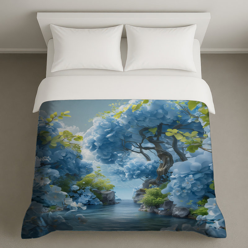 Housses de couette bleues, Grand lit