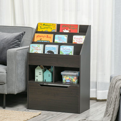 Kids Bookcase Multi-Shelf Rack Organizer With Storage Drawer For Books, Playroom by Isabelle & Max
