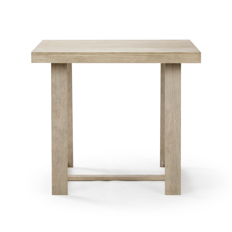 Selda   Solid Wood Dining Table, Seashell Wirebrush