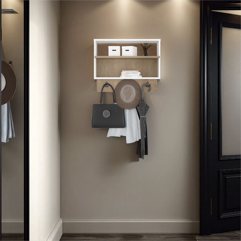 Tablette flottante de 23,6 pouces avec porte-manteau et porte-manteaux