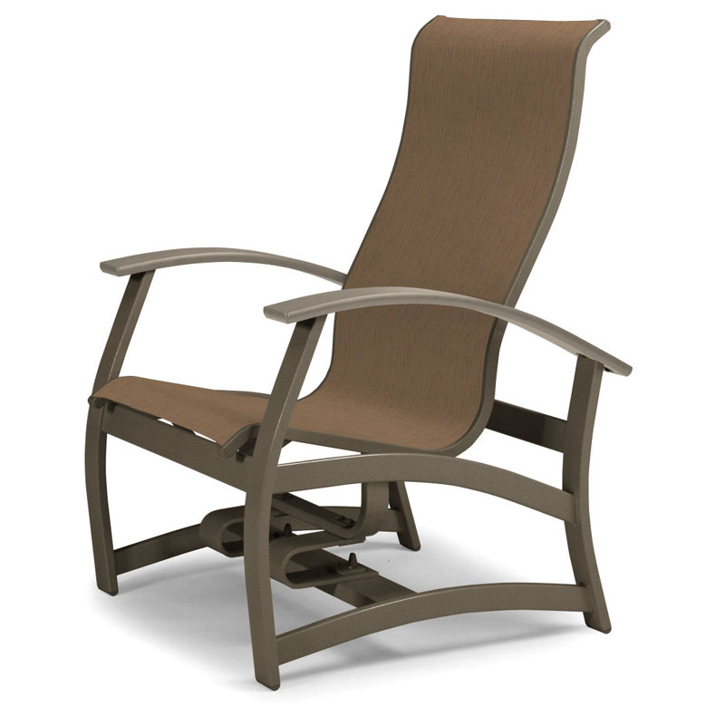 Askar Swivel Powder Coated Aluminum Outdoor Lounge Chair, Titanium Sunbrella®, Textured Beachwood, Desert P60