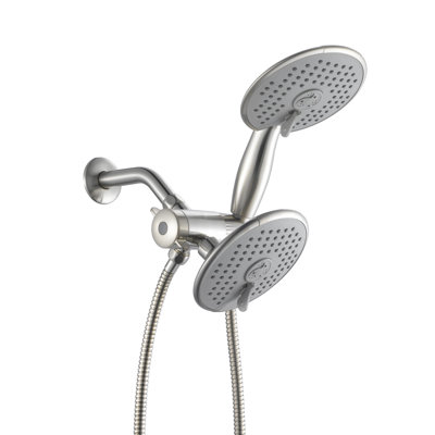 Ana Bath Anti Clog High Pressure 6-Inch Multi Function Dual Shower Head with 8-Ft Shower Hose