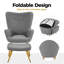 Boucle Accent Chair, Upholstered Armchair with Footstool-376201858