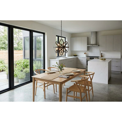 Modern 4 Light Black Sphere Chandelier