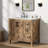 Linsay 36" Fully Assembled Rustic Brown Single Bathroom Vanity with Engineered Stone Marble Top, Soft-Close Doors