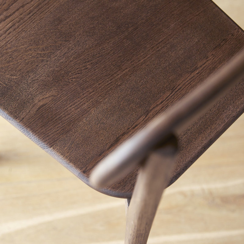 Abel Solid Oak Chairs, Brown
