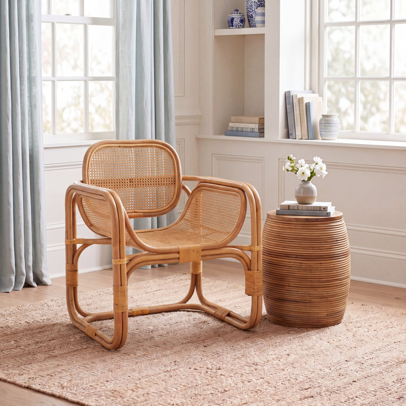 Destrie Rattan Accent Chair, Natural