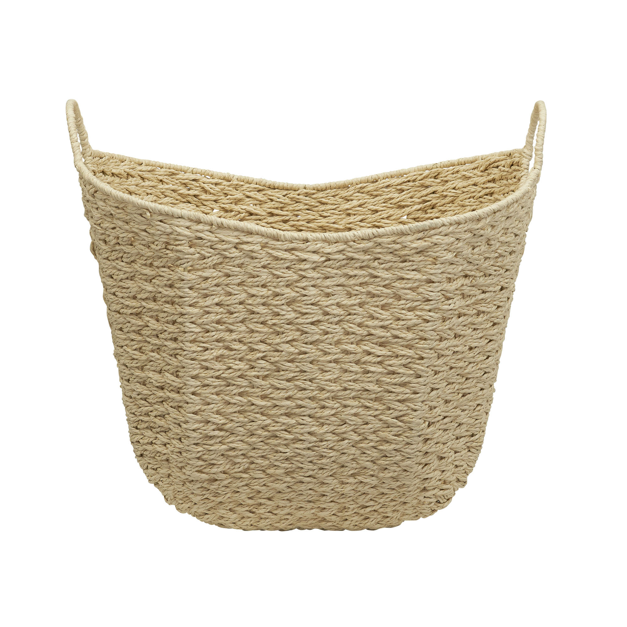 Scoop Basket with Handles, Cream
