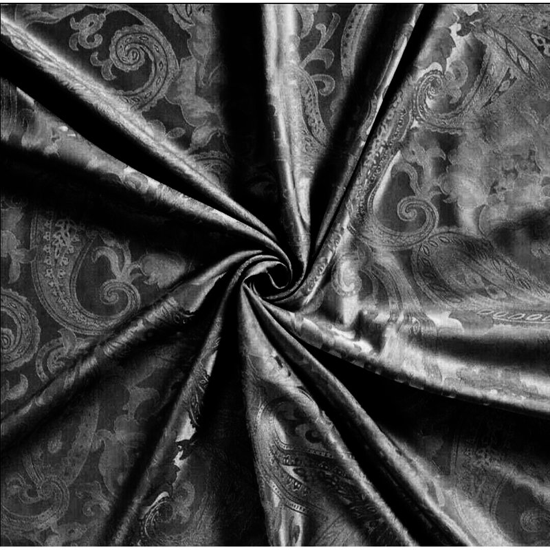 Semi Sheer Curtain Pair, 228 W x 137 D cm, Black