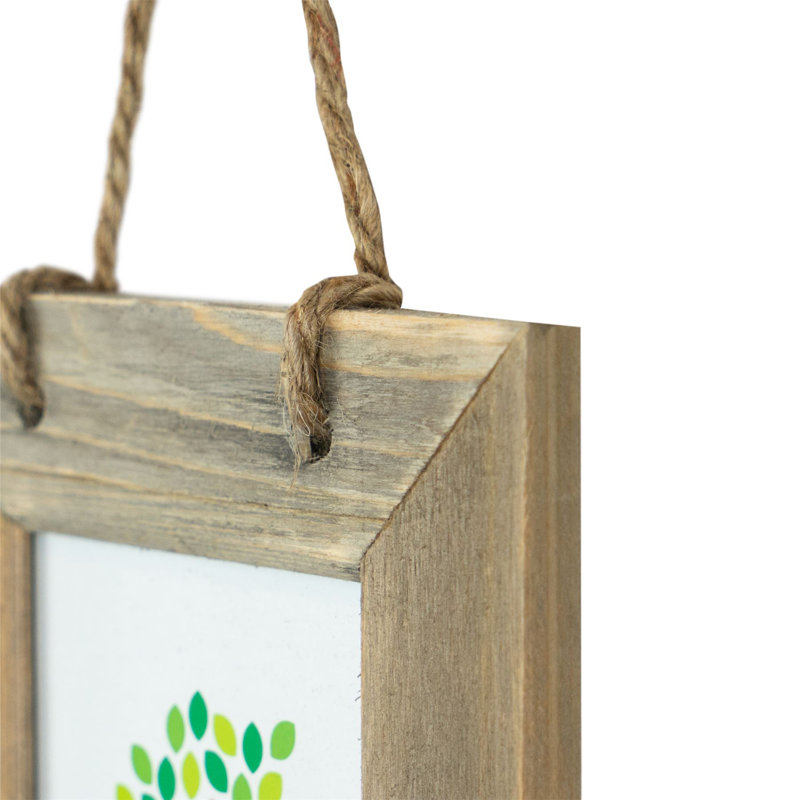 Nicola Spring - Rustic Wooden Hanging 3 Photo Frames - 4 x 6" - Natural