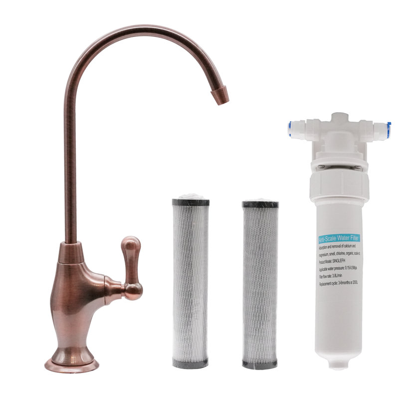 Westbrass Kitchen Faucet with Soap Dispenser, Antique Copper