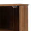 Tablette de coin de salon avec porte, capacité de 88 livres, décoration en peau naturelle, panneau de porte sans épissure, base en métal triangulaire, dispositif de déversement, armoire à poignée noire pour petits espaces, charge