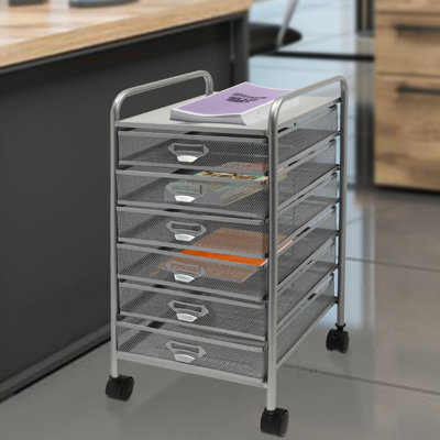 Rolling Storage Cabinet With Drawers