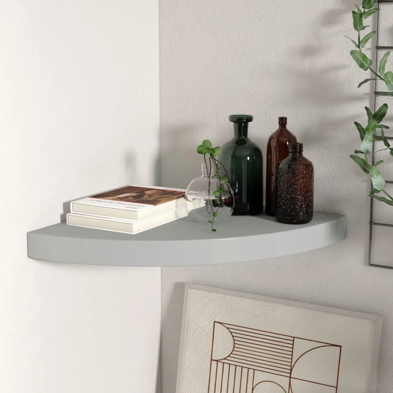 Arsi Corner Shelf, 3.8cm H x 35cm W x 35cm D, Grey