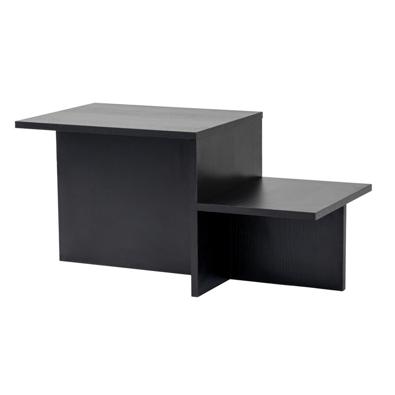 Modern Black Coffee Table, 31.5 x 15.7 x 15.7 inches | 100% Melamine Coated Particle Board, Thickness: 0.7 inches | Stylish Solid Color Design, Perfect for Living Room & Contemporary Spaces, Durable & Elegant