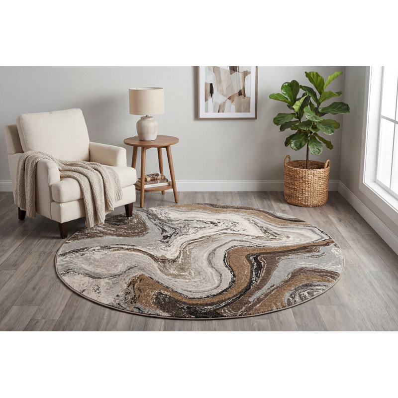 Thurner RD 63436-9283 Crème / Moka, Rond 5 pi 3 po