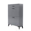 Armoire de rangement de chaussures grise pour le vestibule, organisateur de chaussures autoportant avec 2 tiroirs rabattables, étagère à chaussures dissimulée pour placard de porte d'entrée