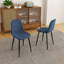 Chaises de salle à manger modernes en tricot bleu, pieds en fer, style contemporain pour la cuisine
