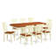 Ensemble de table de salle à manger 9 pièces comprenant une table de salle à manger rectangulaire avec rallonge papillon et 8 chaises de salle à manger, 40 po x 78 po, babeurre et cerise-49678165-131979033-131979037