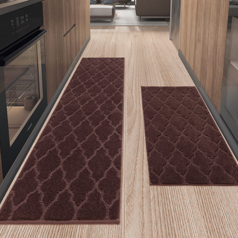 Muhd Kitchen Mat, Rectangle 2' x 3'+ 2' x 5', Brown