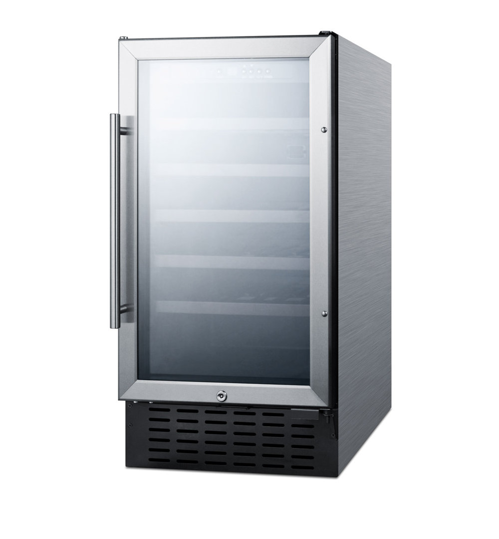 Summit Appliance Single Zone 18'' 34 Bottle Wine Refrigerator with Reversible Door Summit Appliance 