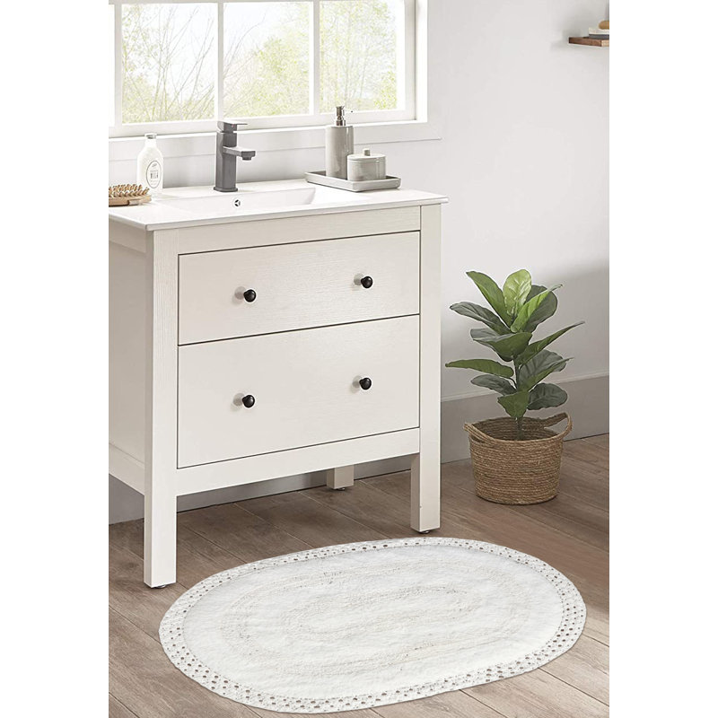 Tapis pour salle de bain Adiraica, Blanc