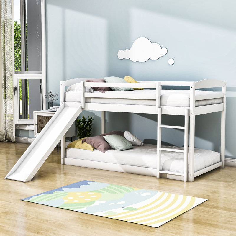 Ezykiel Kids Twin Over Twin Bunk Bed, White