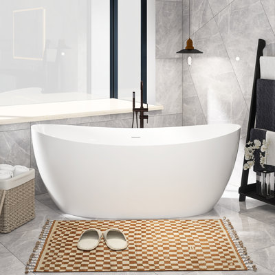 69'' x 32.68'' Freestanding Soaking Acrylic Bathtub