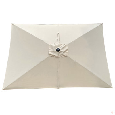 Parasol imperméable d'extérieur 6 x 9 pi avec manivelle et bouton poussoir inclinable sans rabat pour le jardin