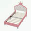 PU Leather Princess Bed with Tufted Headboard-106762666