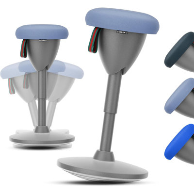 Ergonomic Height Adjustable Wobble Stool - Active Sitting Chair For Standing Desks