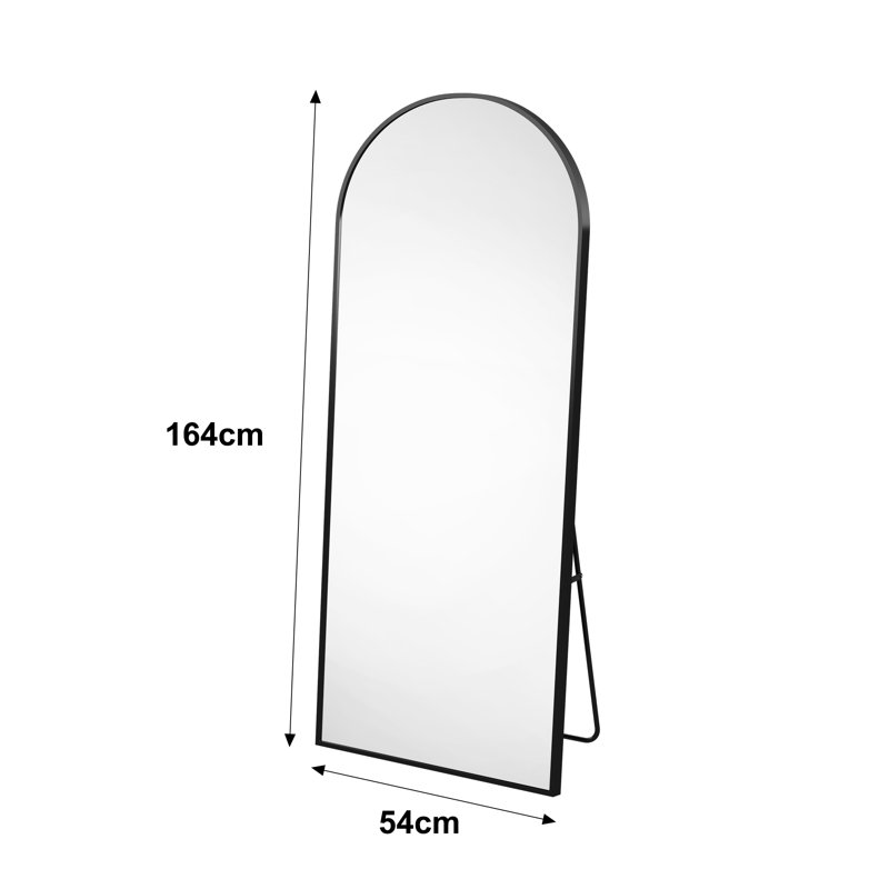 Aluminium Arch Mirror, Black, 164cm x 54cm
